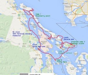 route map boat trip